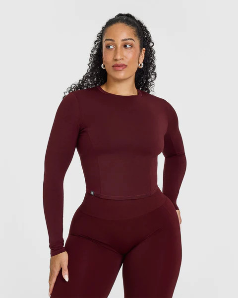Mellow Soft Mid Long Sleeve Top | Rosewood | Oner Active (UK / US)