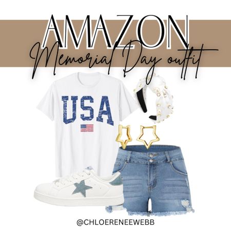 Memorial Day outfit idea from Amazon! Shop this cute USA tshirt, shorts and accessories below! 

Memorial day fashion, summer fashion, red white and blue outfit, patriotic fashion, patriotic outfit, Amazon outfit, Amazon fashion 

#LTKStyleTip #LTKSeasonal #LTKFindsUnder50