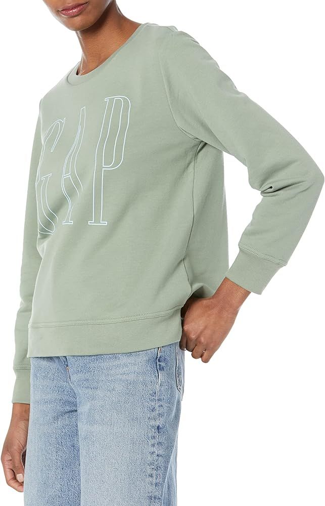 GAP Women's Pull-on Logo Crew Sweatshirt | Amazon (US)