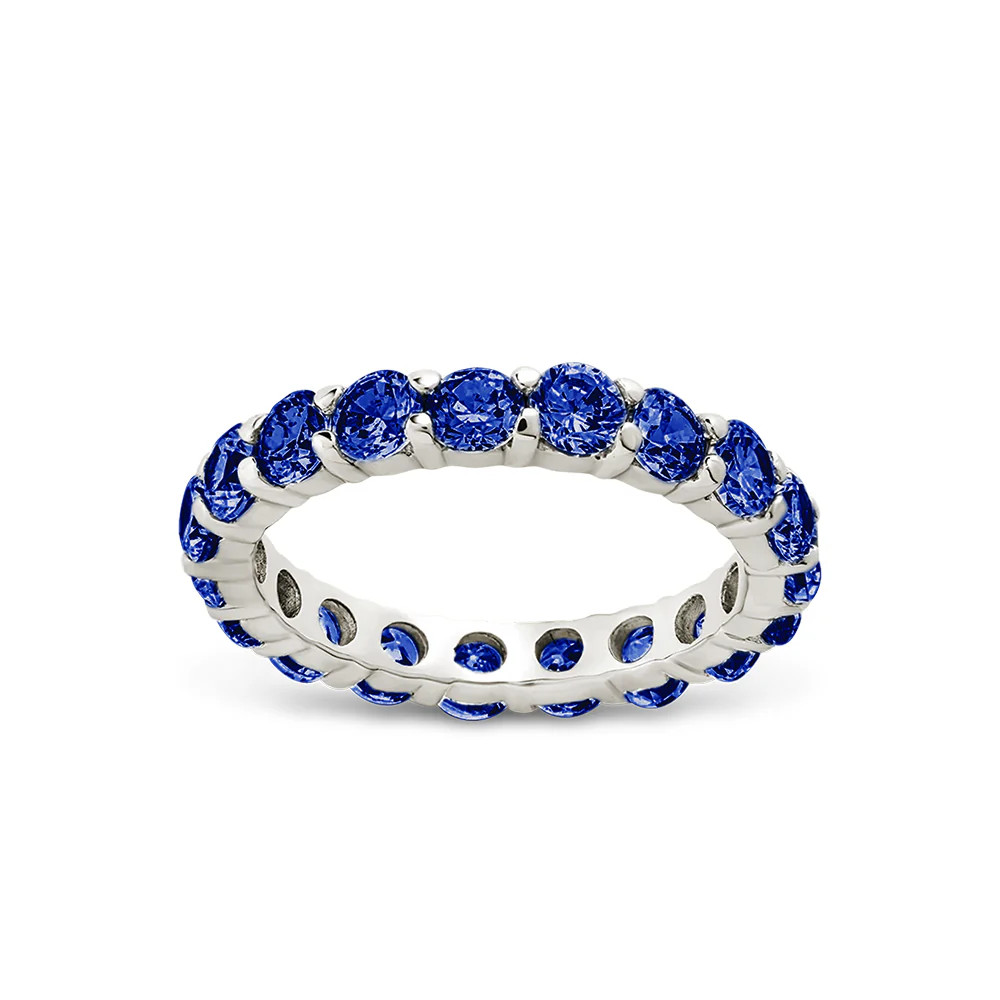 Sterling Silver Gracie Sapphire CZ Eternity Ring | Sterling Forever