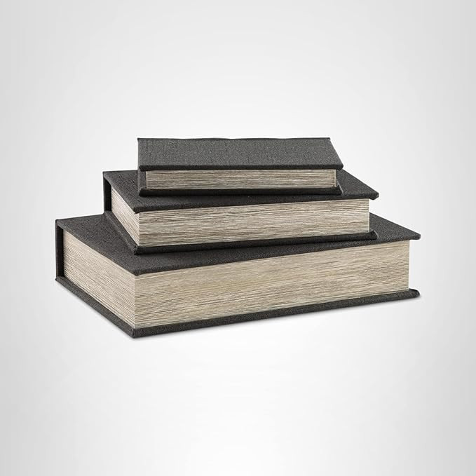 Signature Design by Ashley Jolina Vintage 3 Piece Faux Book Keepsake Storage Box Set, Small/Mediu... | Amazon (US)