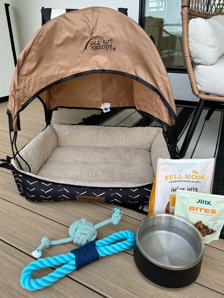 All things “dog” from @walmart that you need for this summer! Ad/ ☀️ this adjustable canopy can fit on top of any dog bed that you own! #ad #walmart #walmartpet 