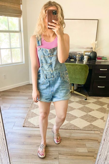 Casual outfit. Spring outfit. Short overalls. Shortalls. 

Wearing small in Shortalls. Fits relaxed. 

#LTKFind #LTKstyletip #LTKSeasonal