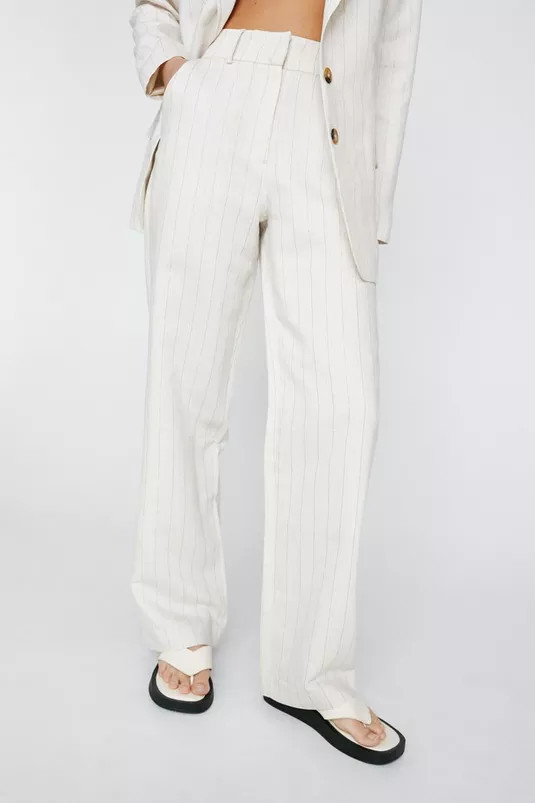 Metallic Pinstripe Tapered Pants | Nasty Gal (US)