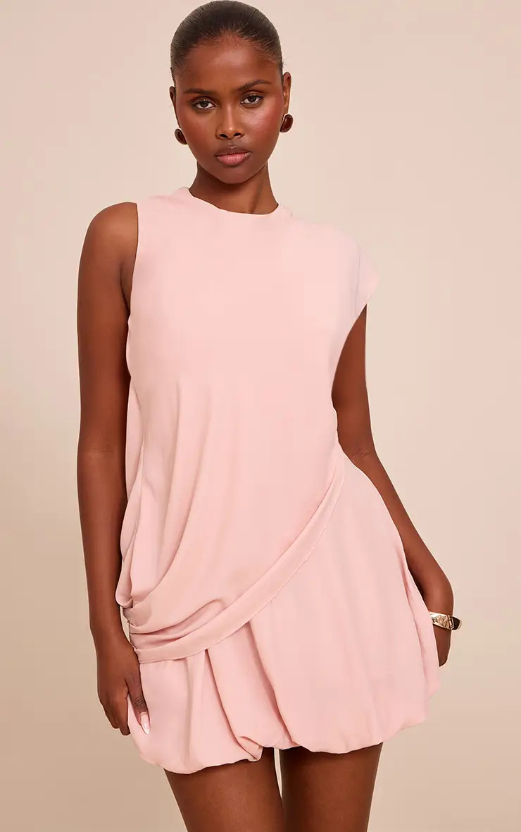 Dresses | Pink Chiffon Frill Hem Shift Mini Dress | PrettyLittleThing | PrettyLittleThing US