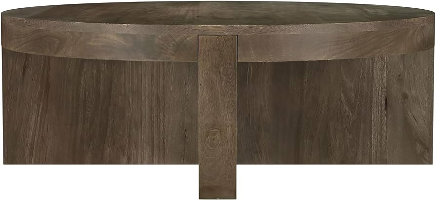Coaster Home Furnishings Kinkaid Round Solid Mango Wood Coffee Table Brown | Amazon (US)