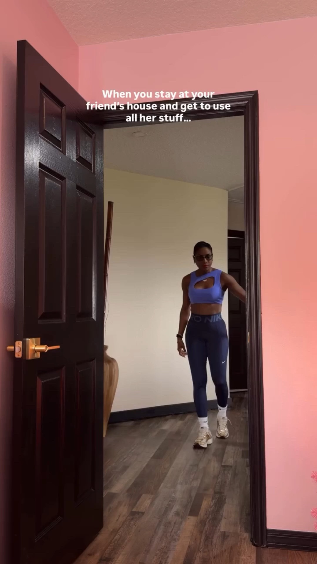 When you stay at your friend’s house and get to use all her stuff….😎