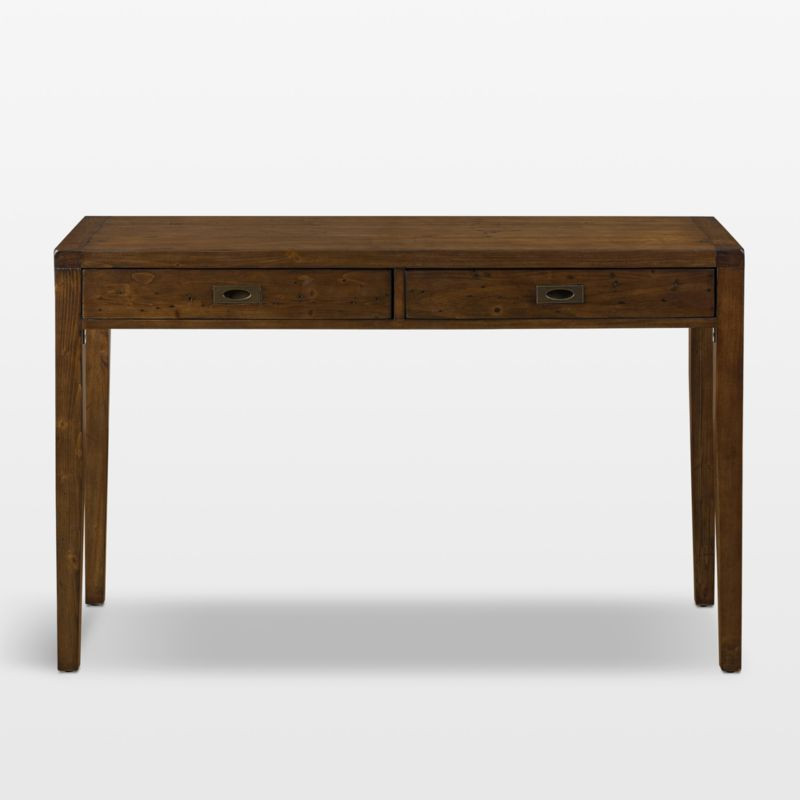 Morris 48"" Chocolate Brown Writing Desk | Crate & Barrel