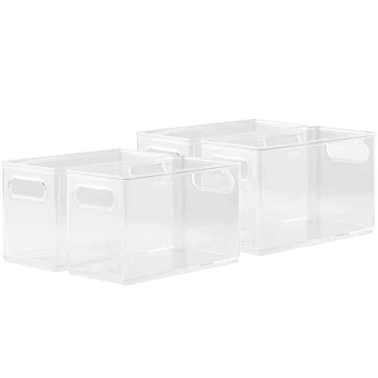 The Home Edit Clear Plastic Narrow Storage Bins, Set of 4 | Walmart (US)