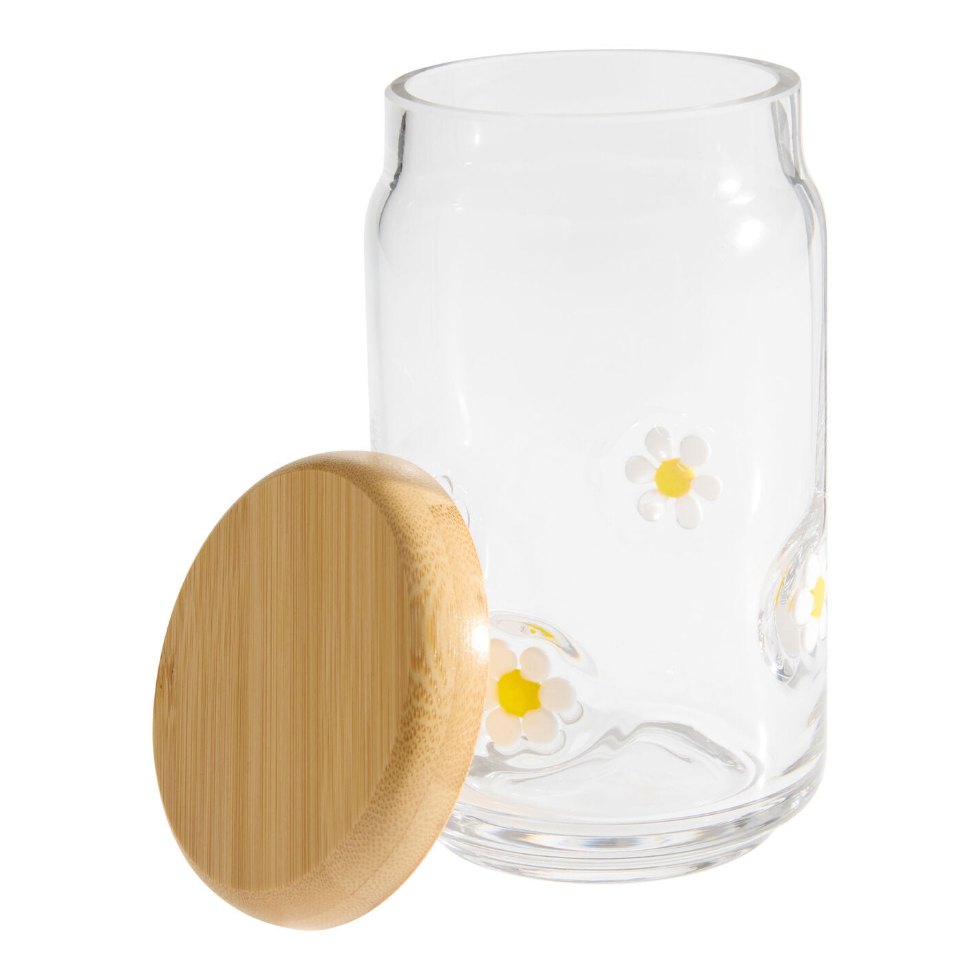 Charm Inlay Tall Glass and Bamboo Storage Canister | World Market