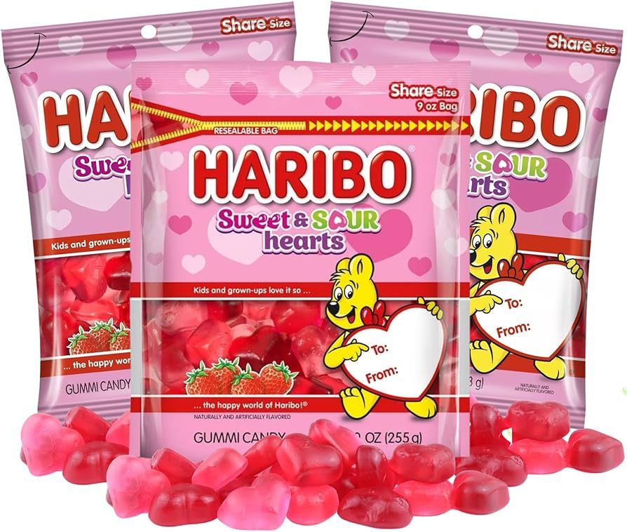 Valentine's Day 2024 Limited Edition Sweet and Sour Gummy Hearts, Bulk Assorted Fruit Flavored Re... | Amazon (US)