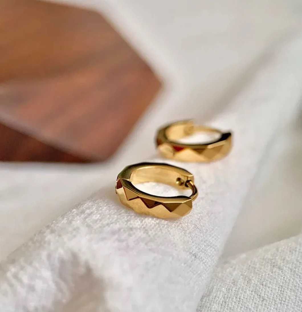 Stainless Beveled Huggie | Pierced by Ash Design