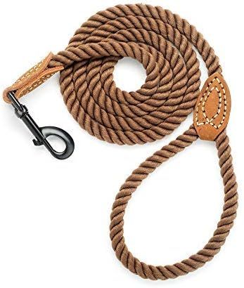 Mile High Life Dog Leash | Braided Cotton Rope Dog Leashes with Leather Tailor Tip | 6 Feet Dog L... | Amazon (US)