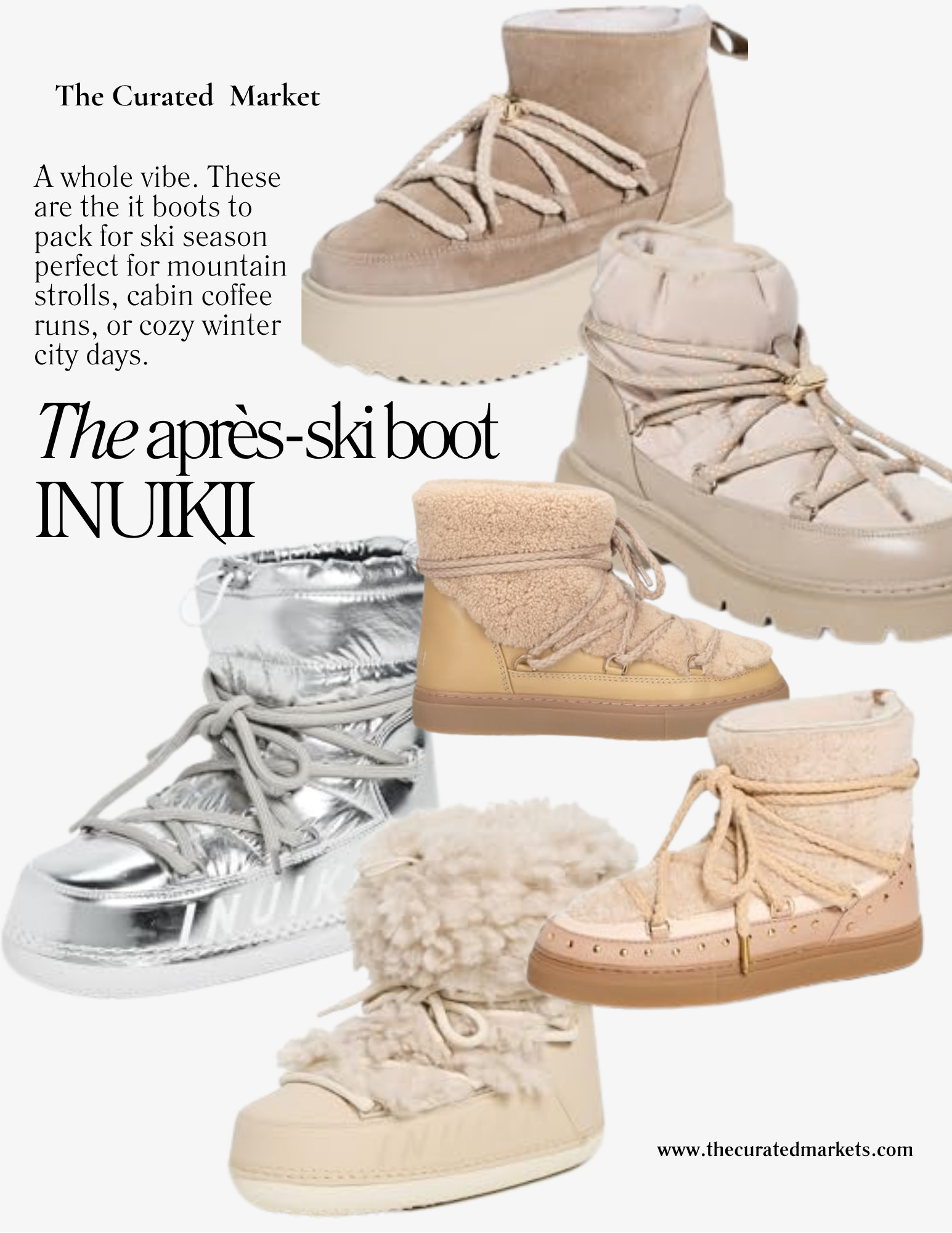 A whole vibe. These are the it boots to pack for the winter & ski season 
perfect for mountain strolls, cabin coffee runs, or cozy winter city days.

Neutral Inuikii winter boots Yes, please! These Amazon après-ski boots and shearling slides are the ultimate cozy chic find for snow days, cabin weekends, and winter walks. 
Whether you're heading to the mountains or just want to keep your city looks warm and stylish, these are alternatives you've been searching for.

Perfect for:
Ski trip outfits
Holiday gift ideas
Après-ski fashion inspo
Amazon finds you’ll wear on repeat
Not Uggs 

 #LTKGiftGuide #LTKSeasonal #LTKStyleTip