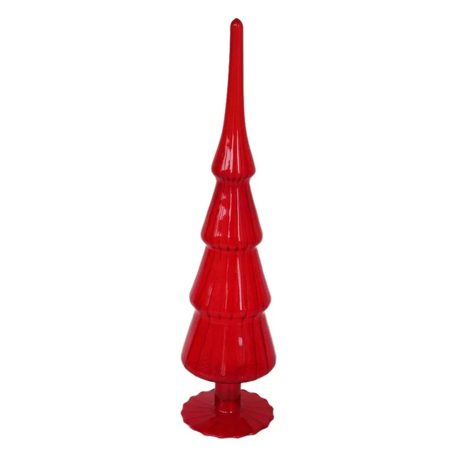 Holiday Time Christmas Decorative Red Glass Tabletop Tree, 13 inch Height Christmas Indoor Decor | Walmart (US)