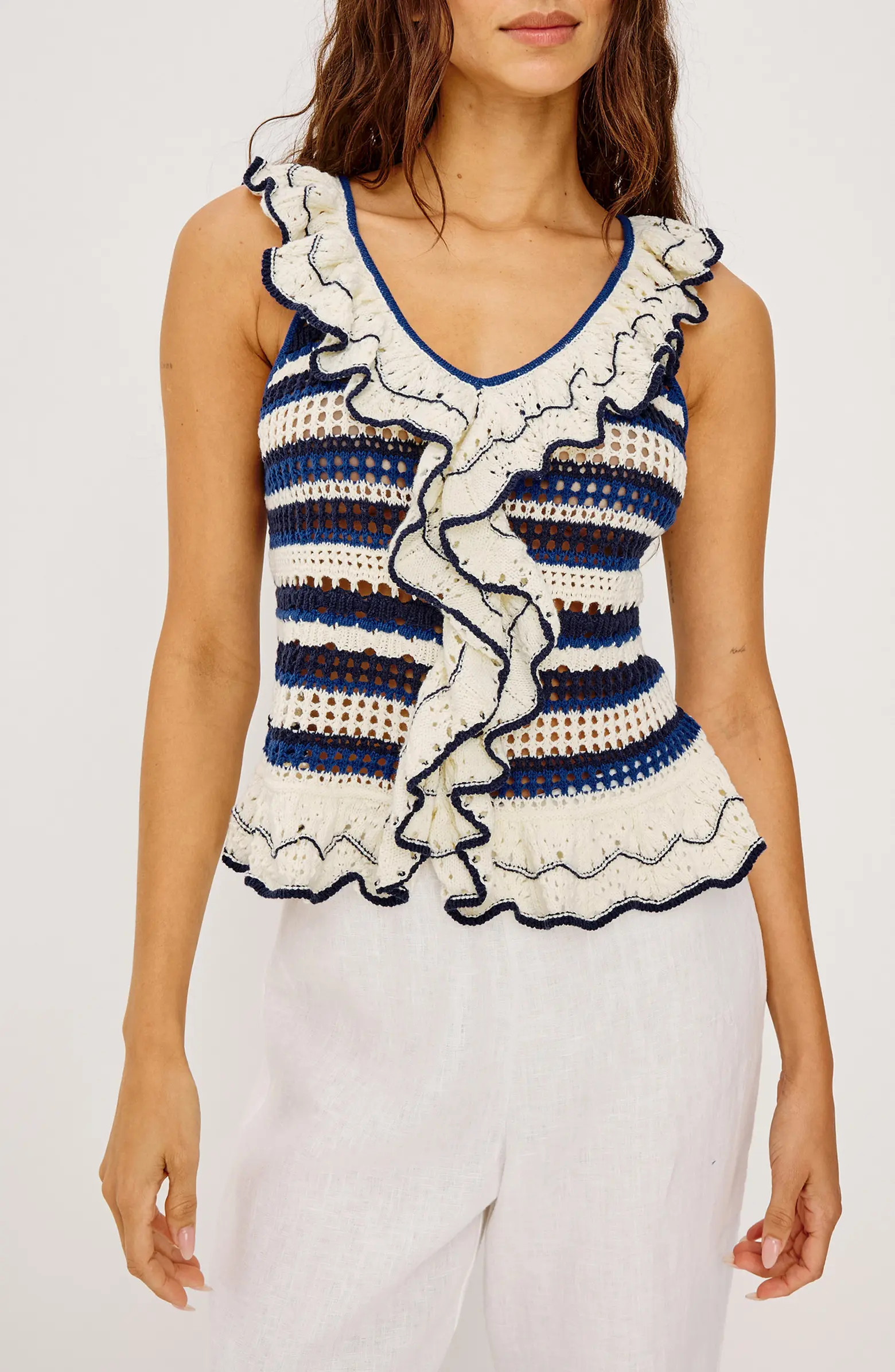 Rails Luci Ruffle Trim Knit Tank | Nordstrom | Nordstrom