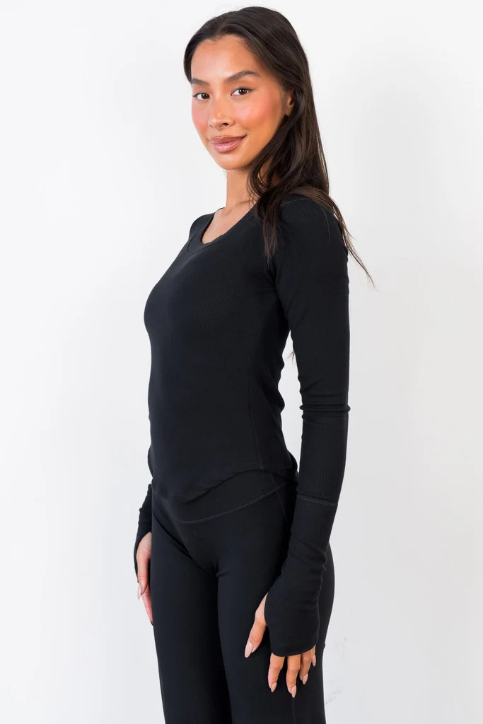 Vitality Essential Rib Scoop Top - Midnight | Vitality