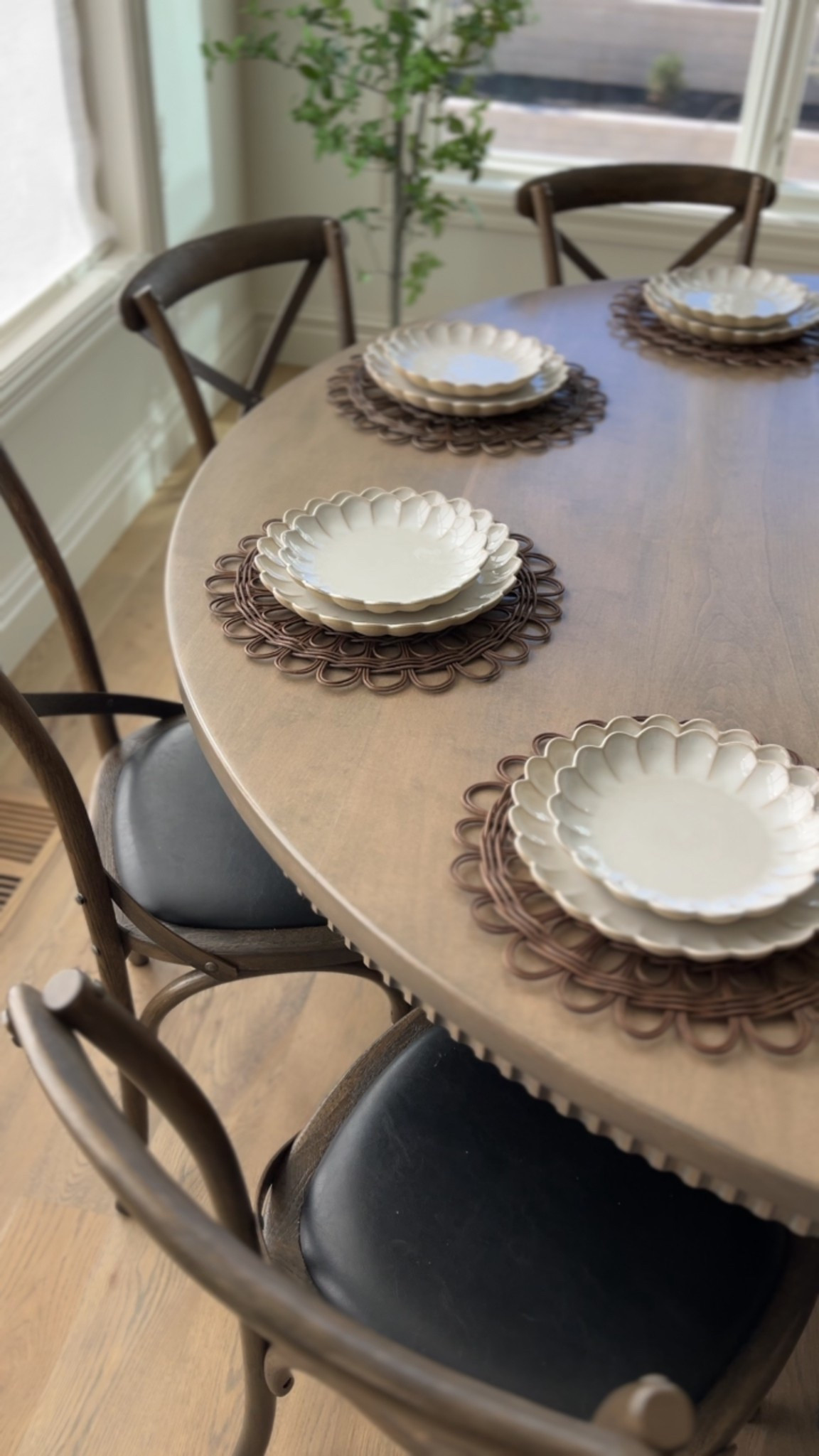 My Pottery Barn Rattan Chargers (or placemats) are on CLEARANCE!! I get so many comments and compliments on these. The woven scallop details and texture are perfect for your Spring home refresh. Go now!!

#potterybarn #spring #home

Dining table, dining chairs, dinnerware, scalloped dinnerware, chargers, place mates, spring table, table space, Easter, Easter dinner, 

#LTKSaleAlert #LTKFindsUnder50 #LTKHome