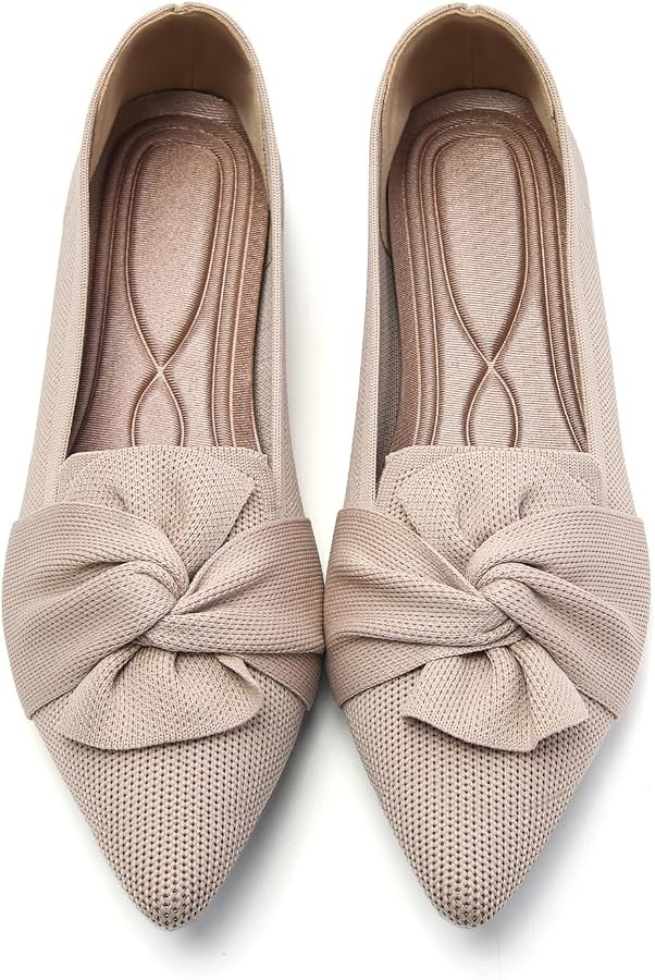 HIULYCENCE Flats for Women Pointed Toe Ballet Flats | Amazon (US)
