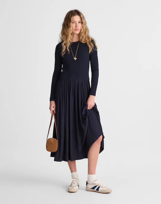 Ribbed Scoopneck Midi Dress | Madewell