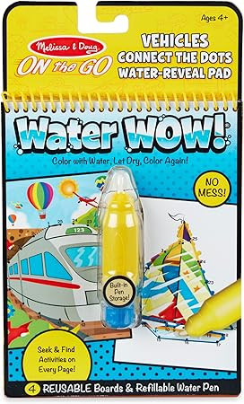 Melissa & Doug On the Go Water Wow! Reusable Water-Reveal Activity Pad - Connect The Dots - Vehic... | Amazon (US)
