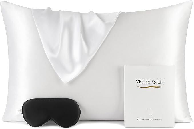 Vespersilk 100% Mulberry Silk Pillowcase & Eye Mask Set for Hair and Skin Health, 19 Momme Grade ... | Amazon (UK)