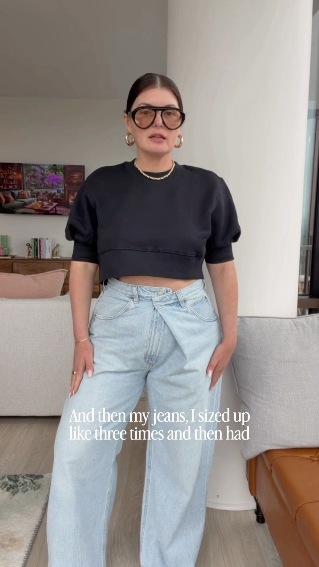 Love this simple but elevated look.
I sized down in the top for a more crop fit (I’m 5’4” with a long torso)

Jeans: I sized up 3 times then had them tailored to fit my waist and hemmed to my preferred length.

#LTKgrwm #LTKootd
