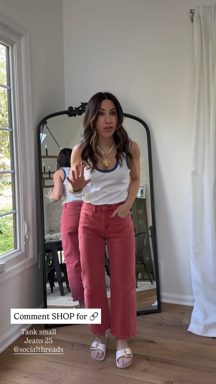 25 jeans. Small tank 

#LTKPetite #LTKOver40