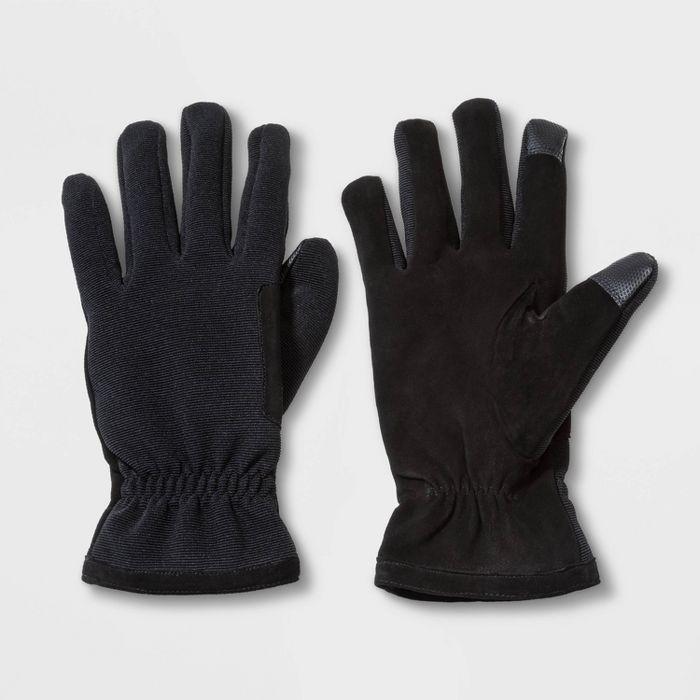Men's Touch Tech Hybrid Leather Gloves - Goodfellow & Co™ Black | Target