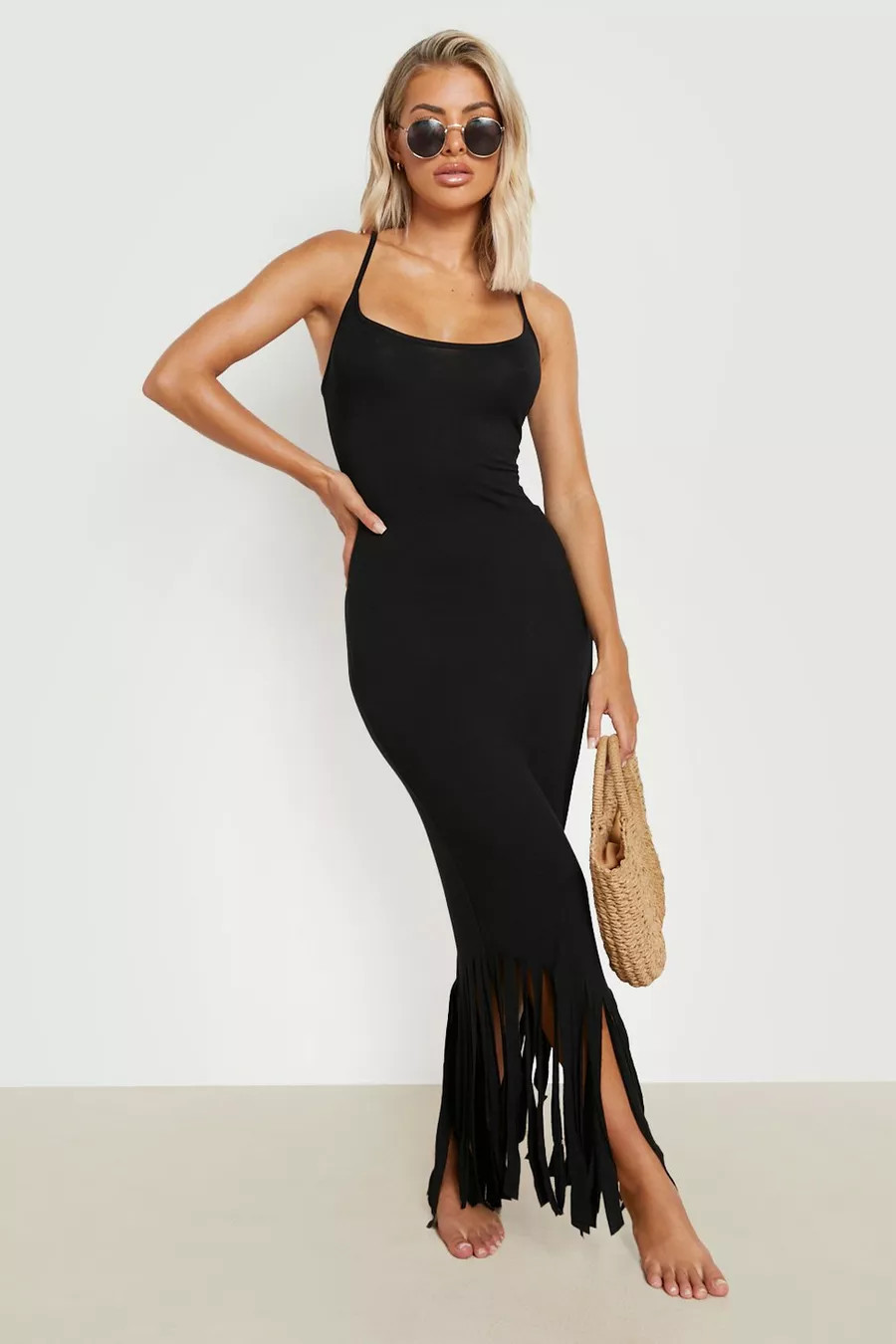 Strappy Tassel Maxi Beach Dress | Boohoo.com (UK & IE)