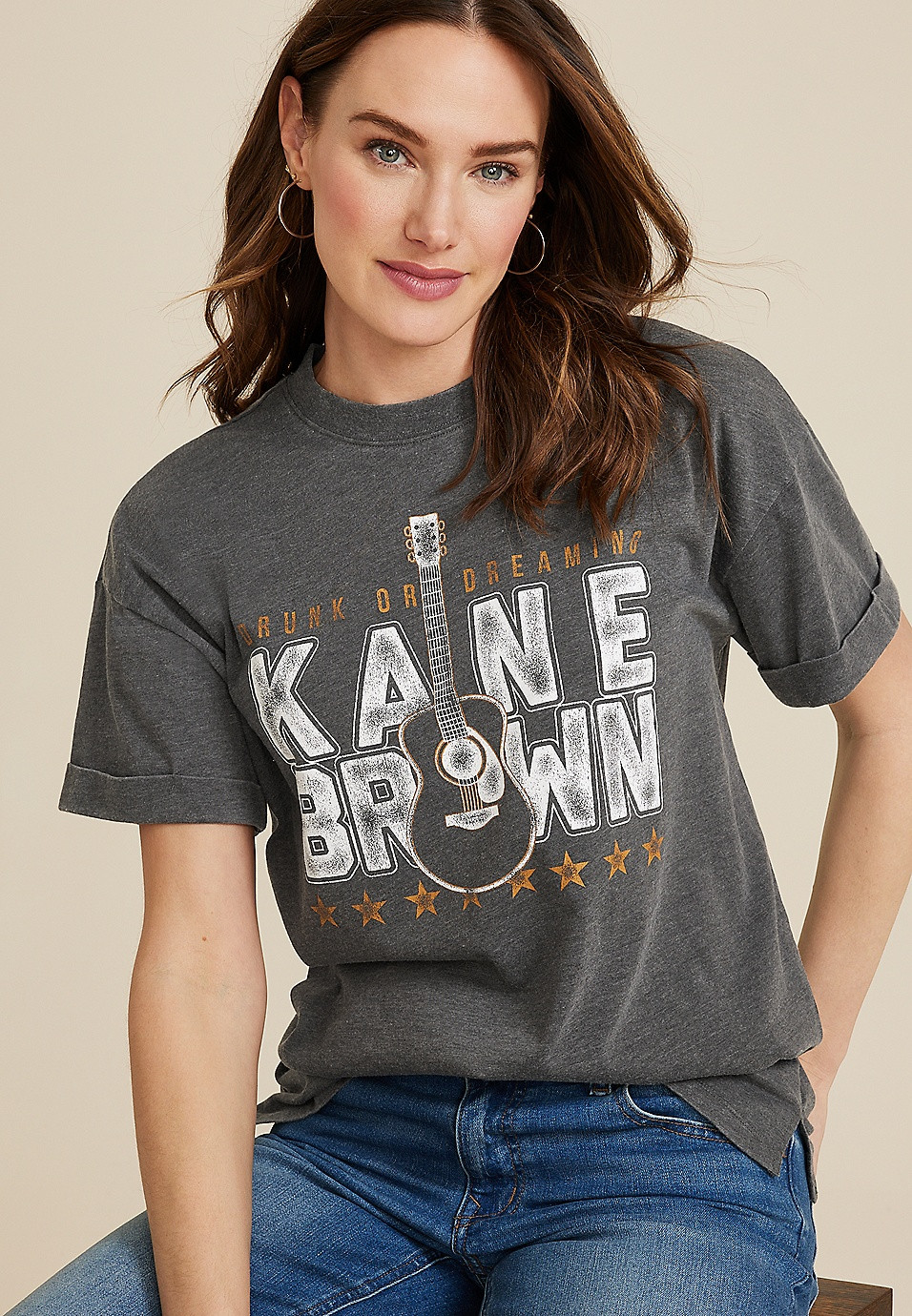 Kane Brown Drunk Or Dreaming Oversized Graphic Tee | Maurices