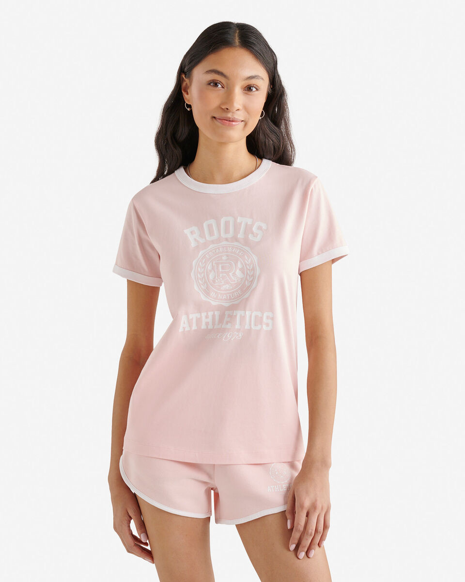 Womens Legacy Crest Ringer T-Shirt | Roots (CA)