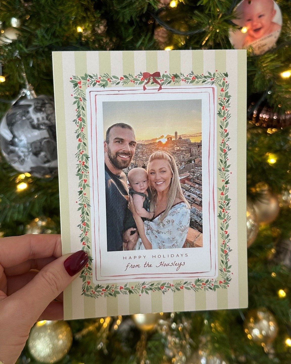 Happy Holidays from us to you! This pic was snapped in Siena, Italy on the rooftop of our hotel during a perfectly magical Happy Hour sunset ✨ Our first trip as a family of 3: slightly stressful, super fun, very memorable and totally worth it! If anything, use this post as your sign to: Take the trip, Book the flight, Do the scary thing! -With love, The Housley's

#LTKHoliday #LTKTravel #LTKdayinmylife