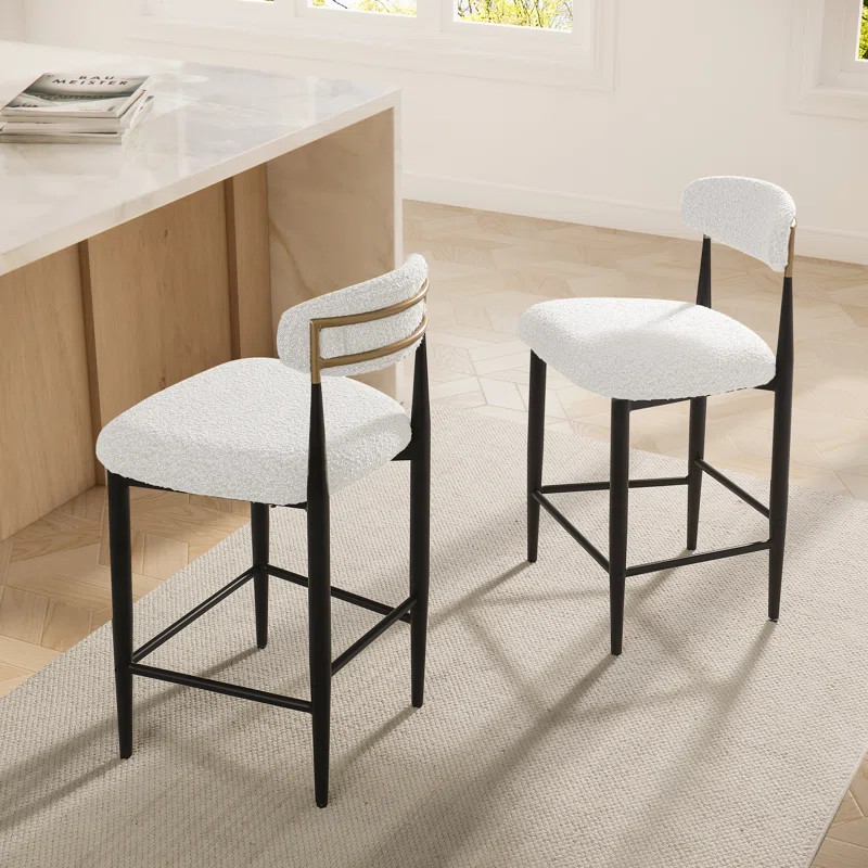 Amerson Upholstered 25.8'' Counter Stool with Metal Frame (Set of 2) | Wayfair North America