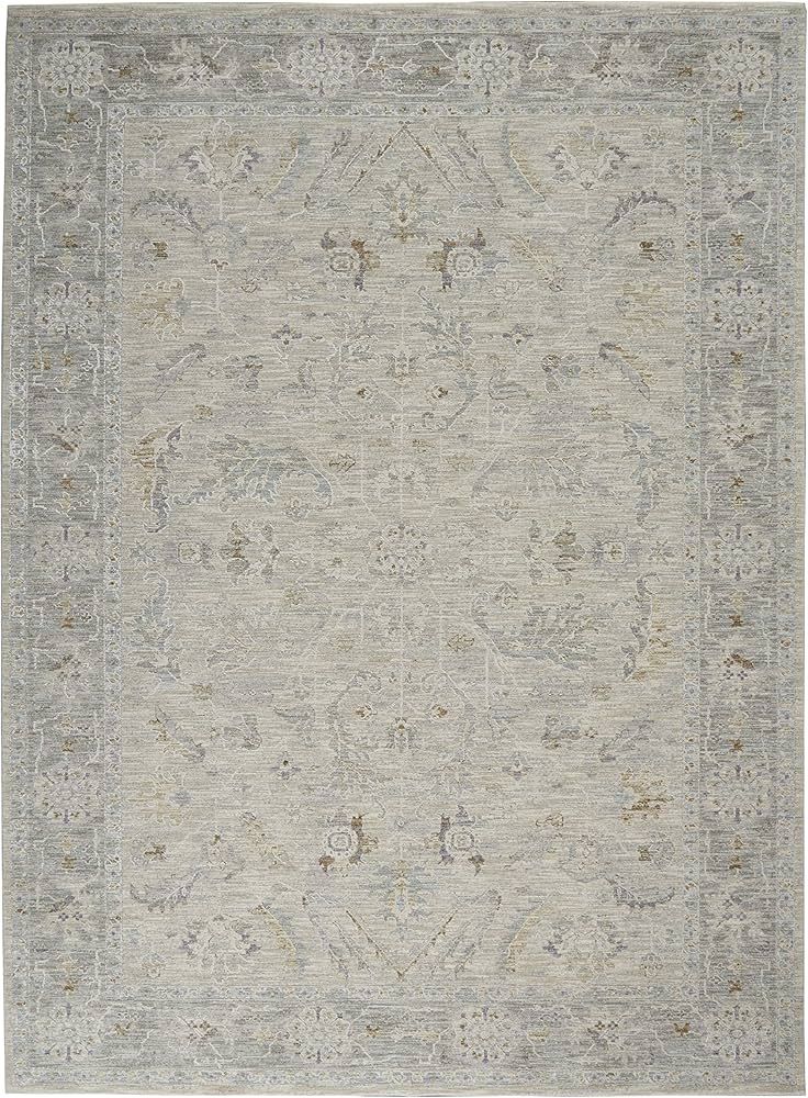 Nourison Asher Vintage Light Grey 3'11" x 5'11" Area Rug, Traditional, Easy Cleaning, Non Sheddin... | Amazon (US)