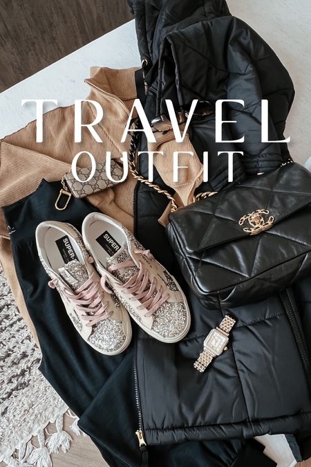 Travel outfit, casual everyday outfit, cool mom winter style 
Zip up oversized sz small 
Joggers sz small
Puffer sz small
Pink and glitter golden gosose
Sneakers tts
Chanel 19 crossbody 
Gucci card case 
Quay sunglasses 
Michele watch 



#LTKtravel #LTKGiftGuide #LTKstyletip