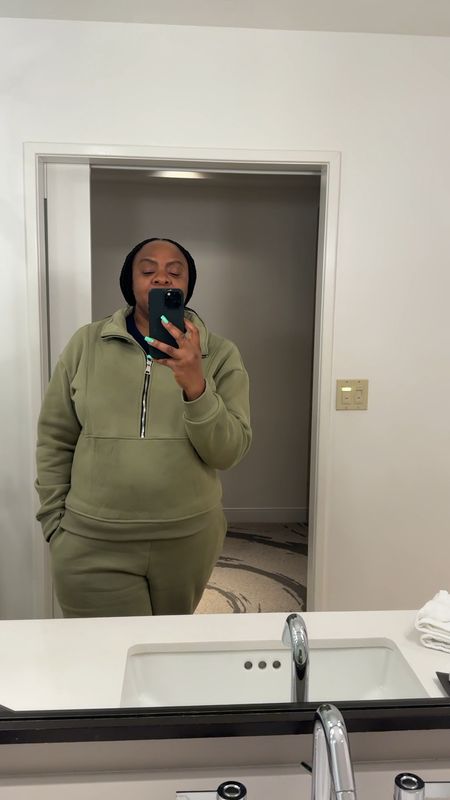 In love with this sweat set that I bought it again. This time in green. I had previously bought this in great for our Europe trip last year so you know it’s so good. Love the fabric & how it keeps warm especially on a long flight. I have on an XL for comfort. 

#LTKstyletip #LTKVideo #LTKfindsunder100