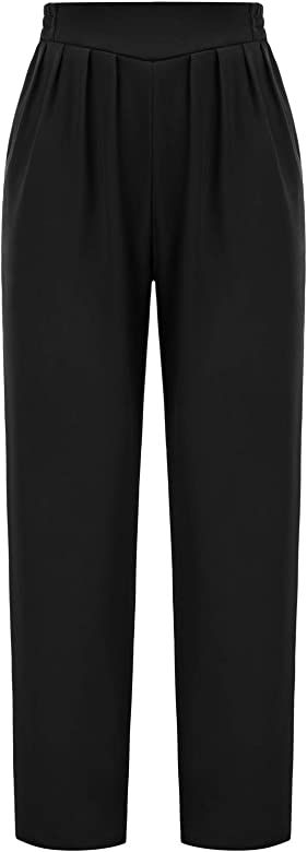 GRACE KARIN Women Casual Elastic High Waist Dress Pants Wear to Work Trousers with Pockets | Amazon (US)