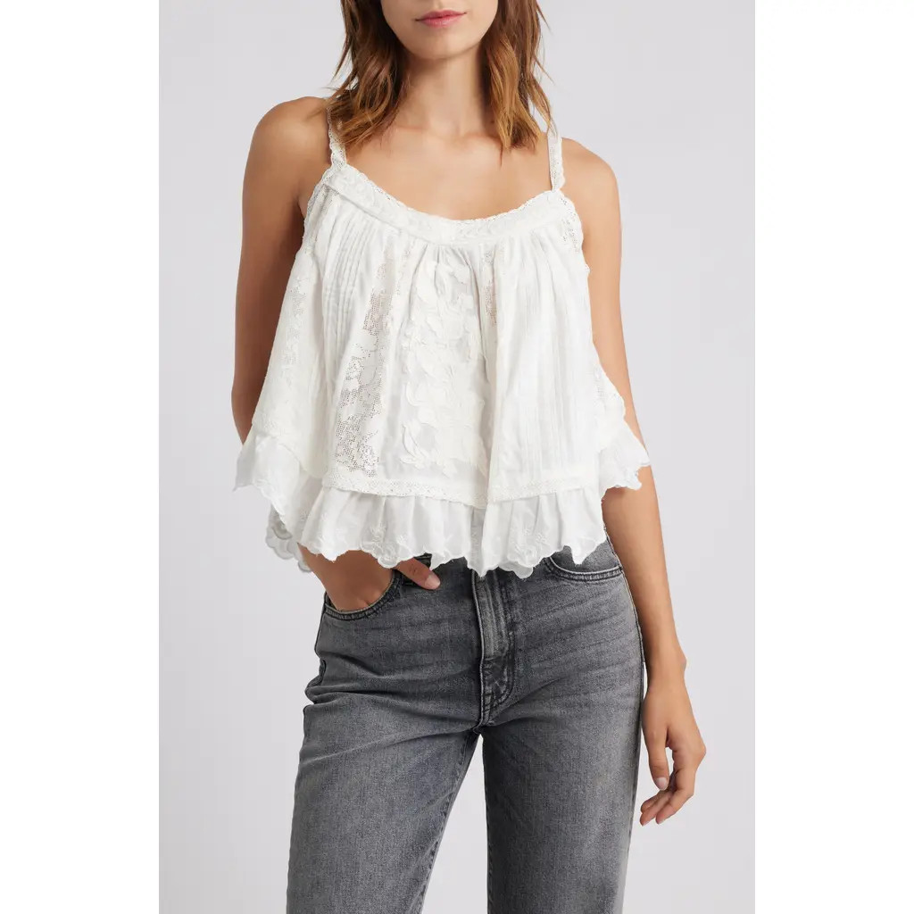 Topshop Floral Embroidered Cotton Tank in Ivory at Nordstrom Rack, Size 8 Us (Fits Like 6-8) | Nordstrom Rack