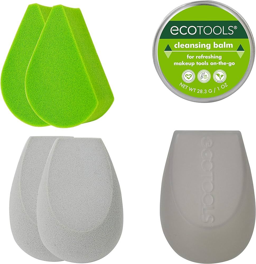 Ecotools Beauty Makeup Sponge Set, 4 Blenders, With Sponge and Brush Cleaner, Includes Travel Acc... | Amazon (US)