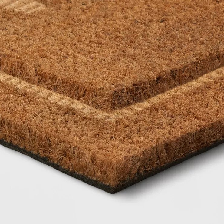 1'6"x2'6" 'Welcome' Embossed Coir Doormat Natural - Threshold™ | Target