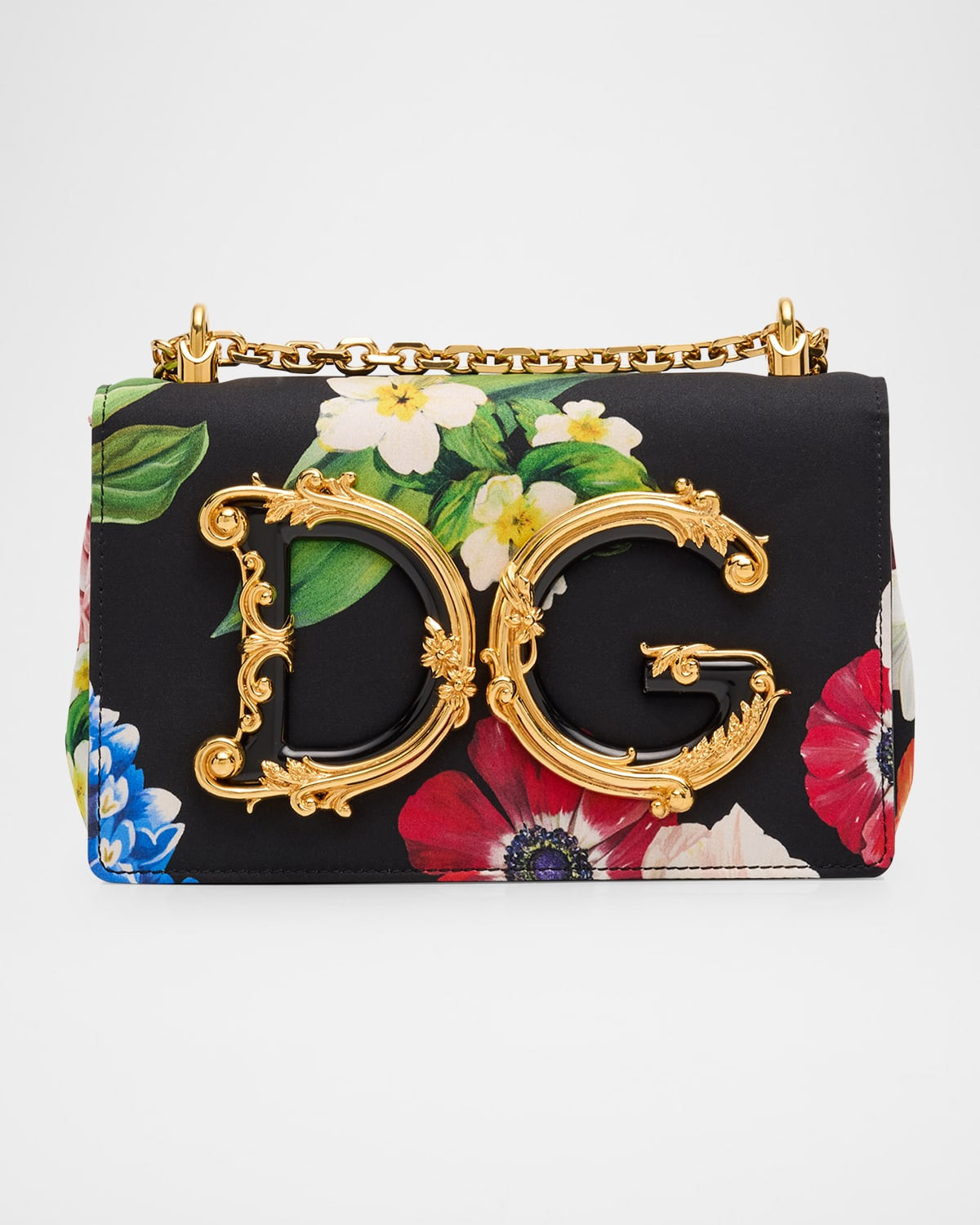 DG Girls Floral Flap Chain Crossbody Bag | Neiman Marcus
