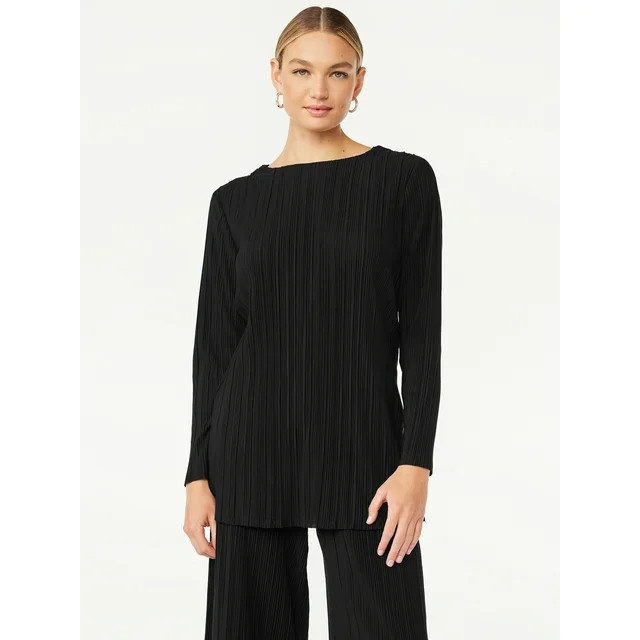 Scoop Women's Crinkle Knit Tunic Top, XS-XXL | Walmart (US)