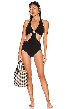 Hunza G Ursula Nile One Piece in Black from Revolve.com | Revolve Clothing (Global)