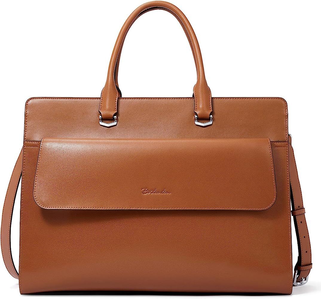 BOSTANTEN Briefcase for Women 15.6 Inch Laptop bag Genuine Leather Business Messenger Bag Shoulde... | Amazon (US)