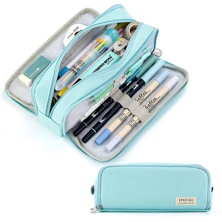 CICIMELON Large Capacity Pencil Case 3 Compartment Pen Pouch Bag for School Teens Girls Boys Men ... | Walmart (US)