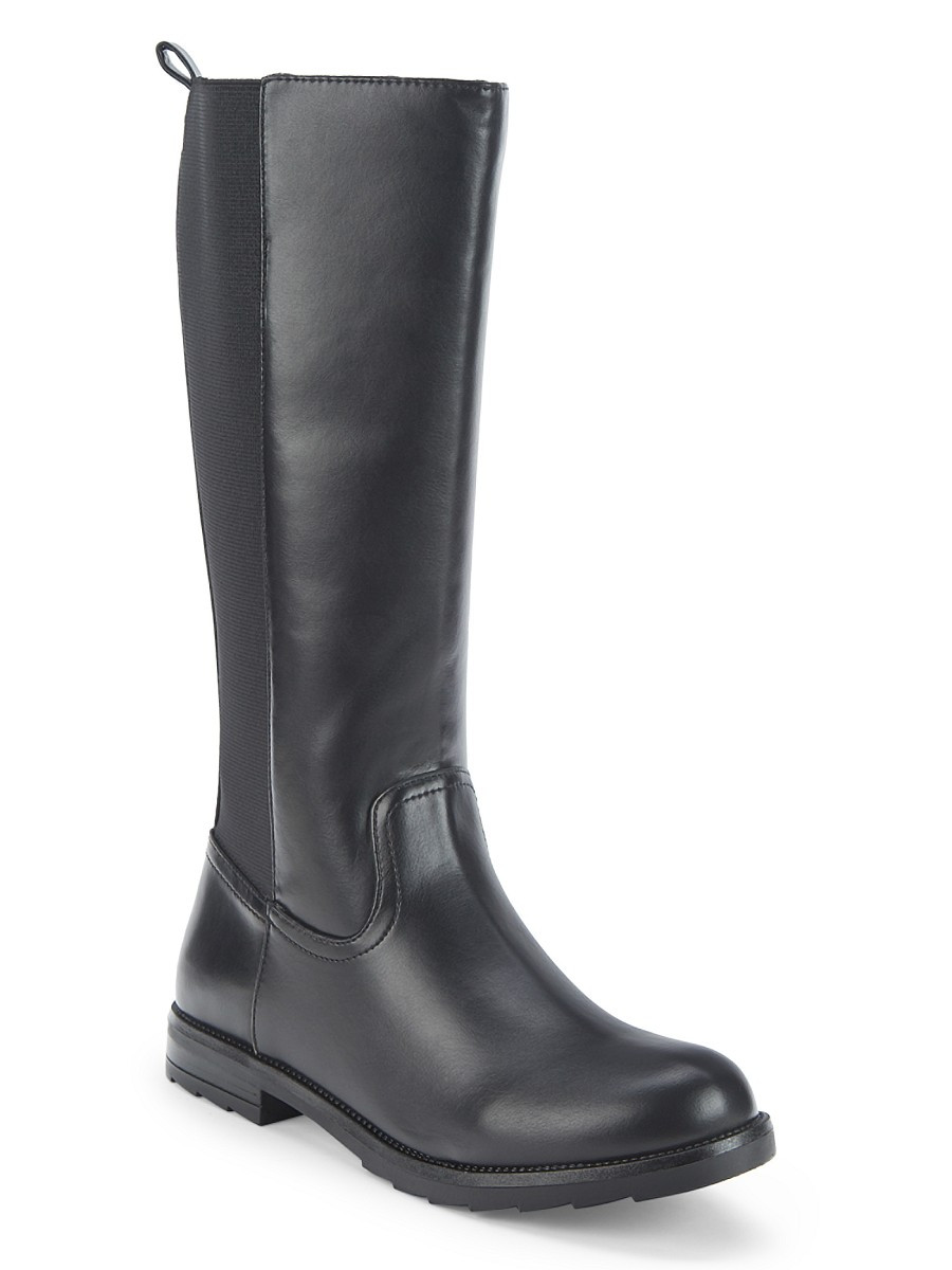 Steve Madden Little Girl's & Girl's Jenni Mix Media Tall Boots - Black - Size 5 (Child) | Saks Fifth Avenue OFF 5TH