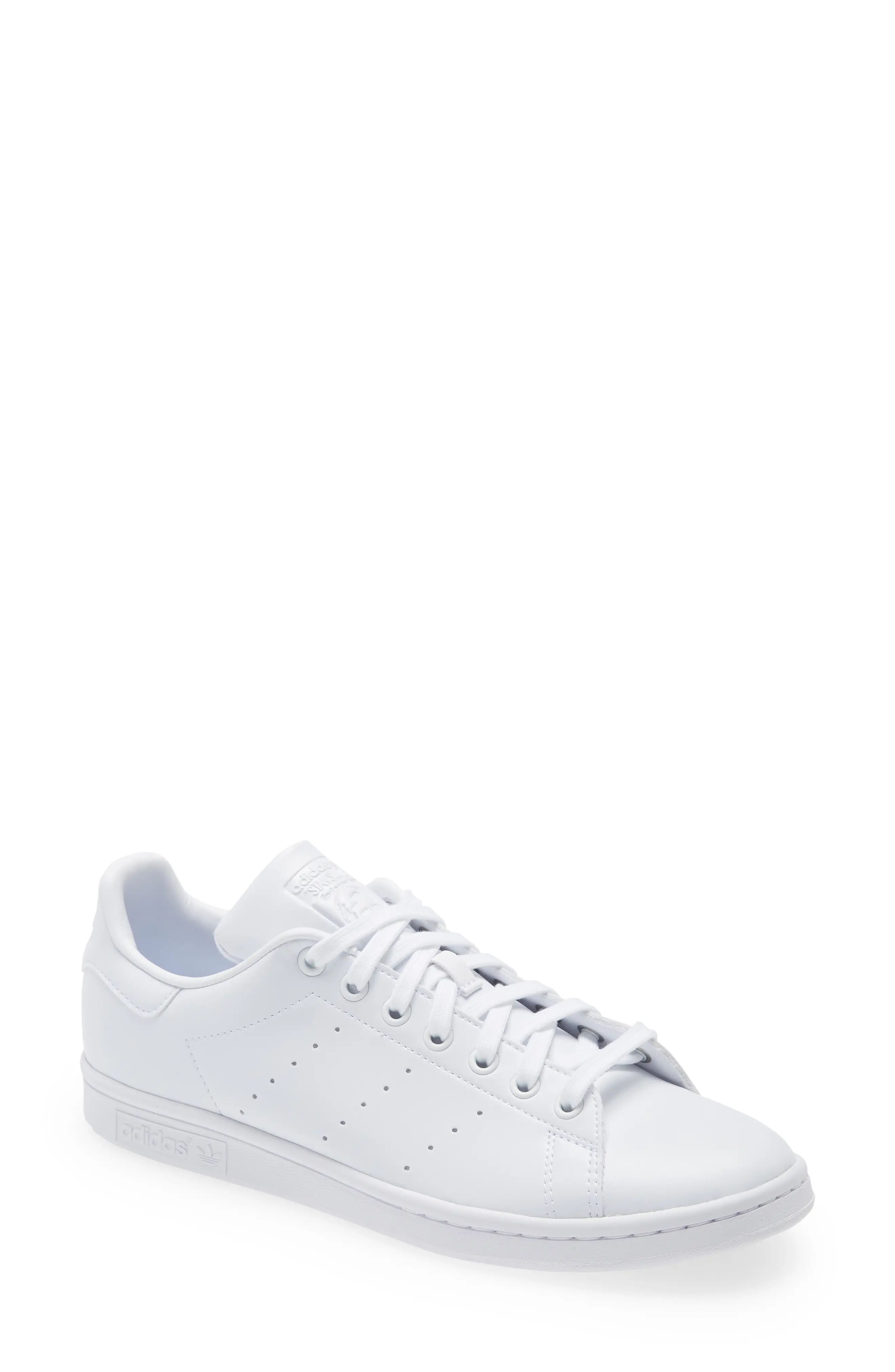 adidas Stan Smith Low Top Sneaker in White/White/Core Black at Nordstrom, Size 5.5 | Nordstrom