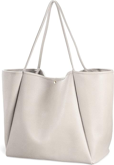 Oversize Vegan Leather Tote Women Weekender Bag Shopper Handbag Travel Purse | Amazon (US)