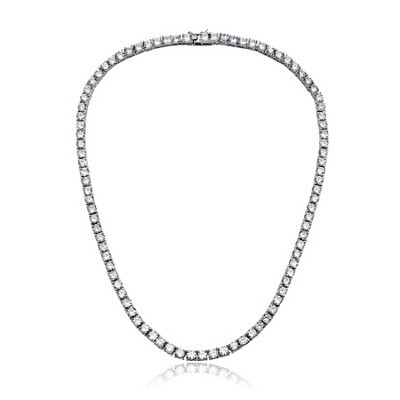 Guili White Gold Plated Cubic Zirconia 3MM Tennis Necklace | Target